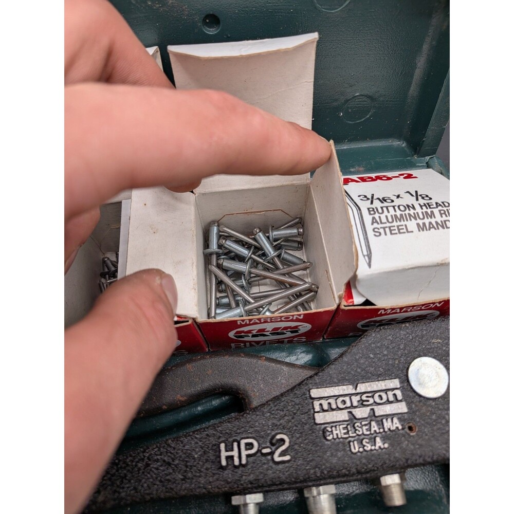 Marson 39001 Marson HP2 Riveter Rivet Gun Kit In Case with Klik Fast Rivets - Picture 11 of 13